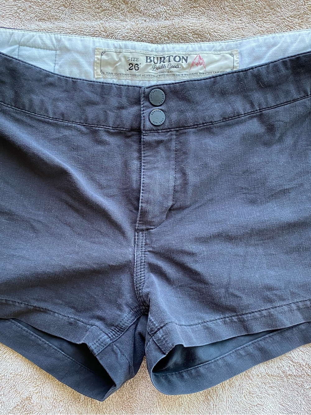 Burton Durable Goods Women's Low Rise Short Shorts - Dark Gray / Faded Black